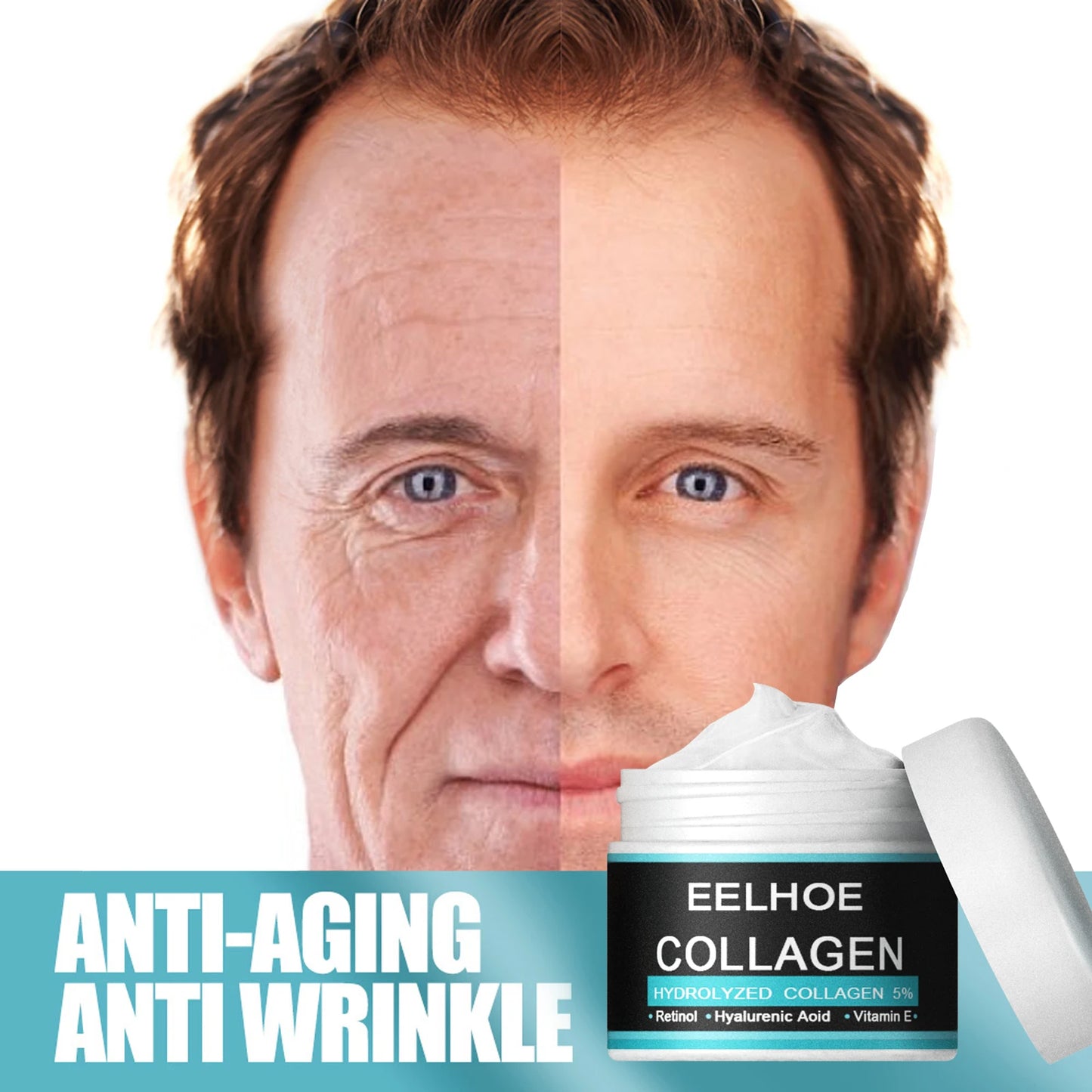 Anti-Wrinkle Cream for Men Mild Moisturizing Removing Wrinkles Firming Lifting Neck Fade Fine Lines Anti-Aging Facial Treatment