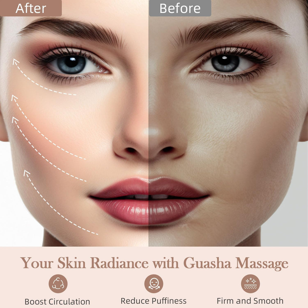 Gua Sha Facial Tools, Natural Jade Stone Guasha Massager
