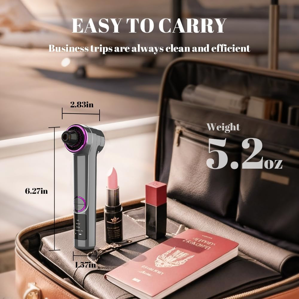 Blackhead Removers Pore Vacuum with Heating，5 Suction Heads & 3 Adjustable Suction Levels ，For Nose & Face Deep Pore Cleansing