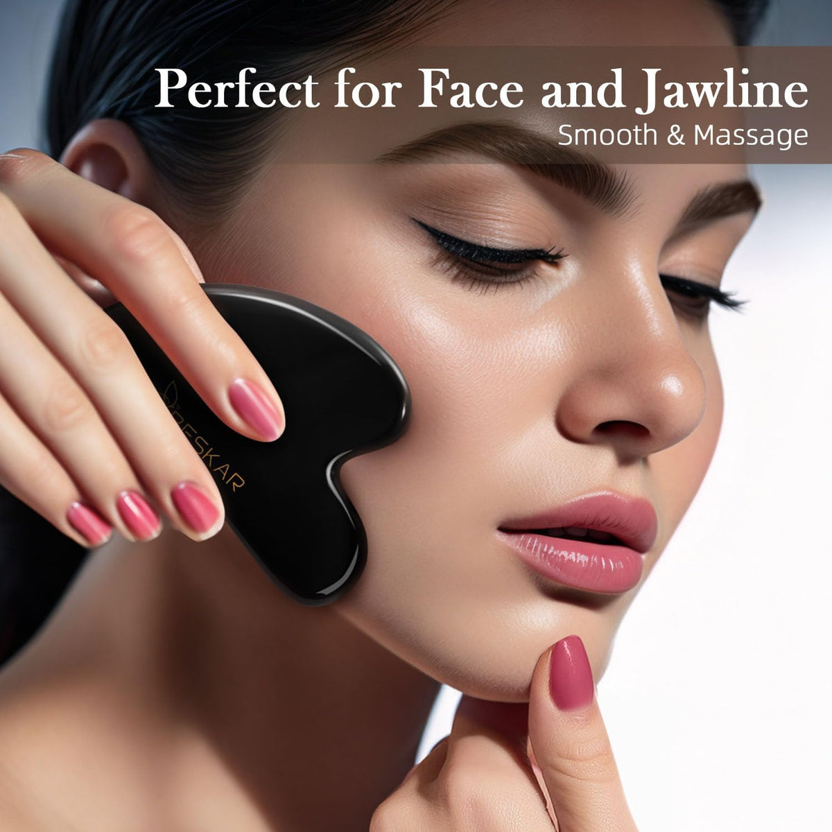 Gua Sha Facial Tools, Natural Jade Stone Guasha Massager