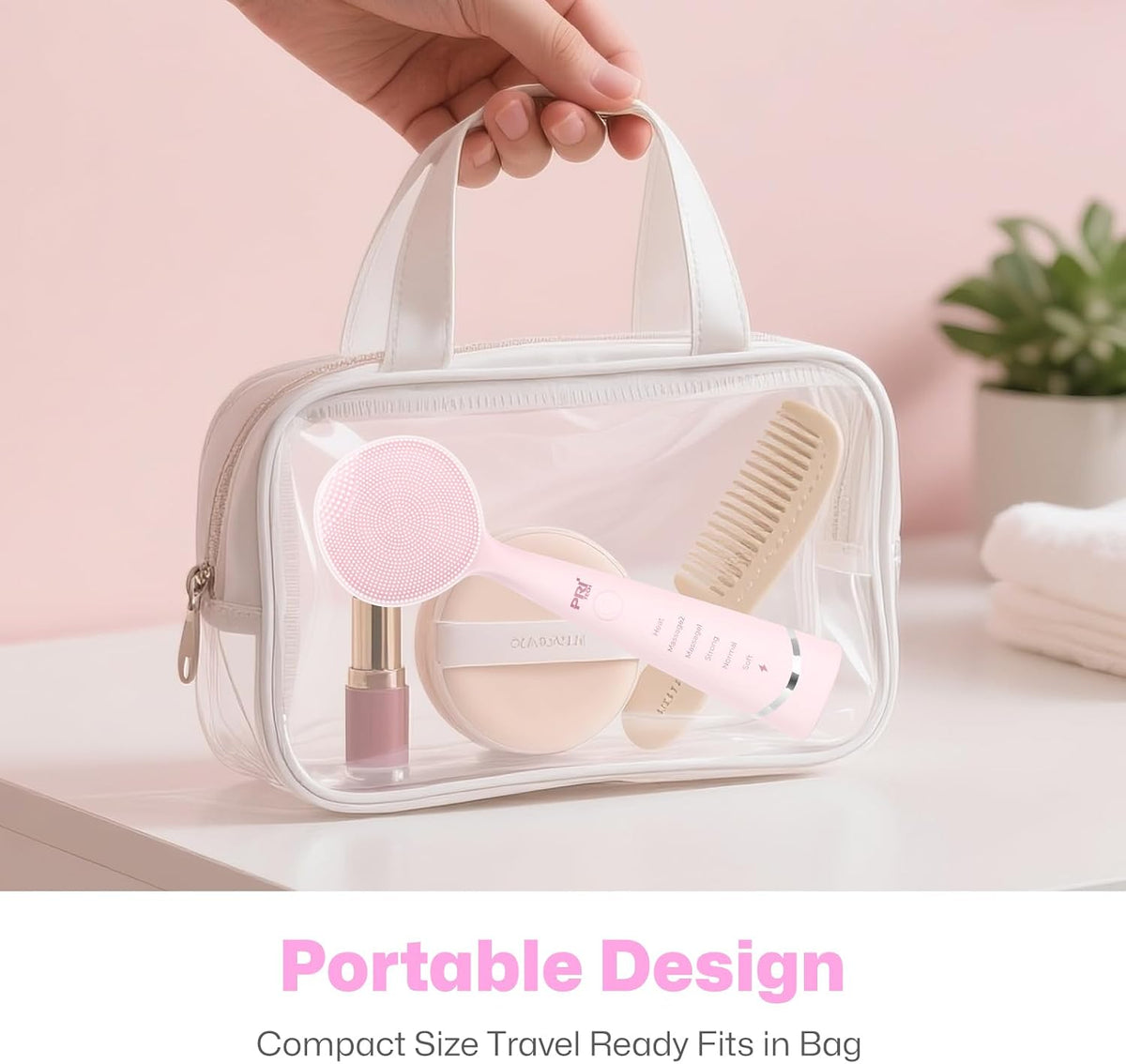 Facial Cleansing Brush with Warming Function & 5 Vibration Speeds