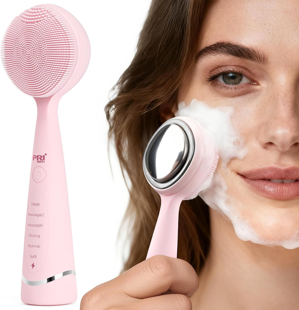 Facial Cleansing Brush with Warming Function & 5 Vibration Speeds
