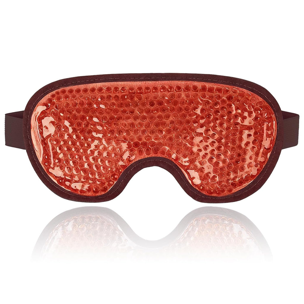 Cooling Eye Mask for after Surgery, Reusable Gel Face Ice Pack, Brown