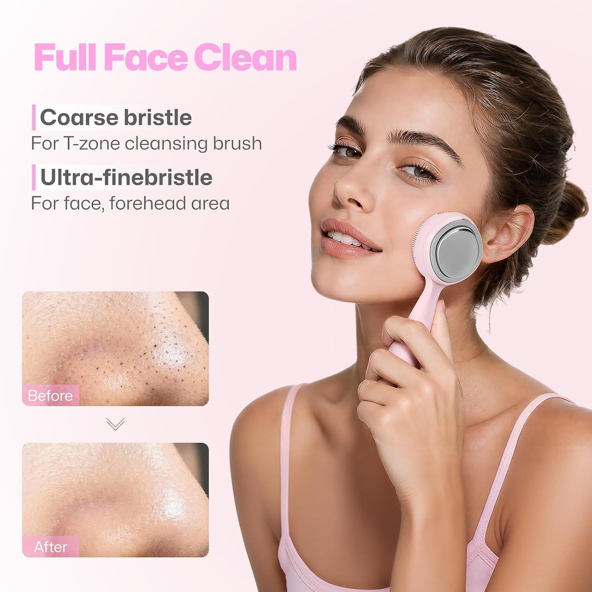 Facial Cleansing Brush with Warming Function & 5 Vibration Speeds