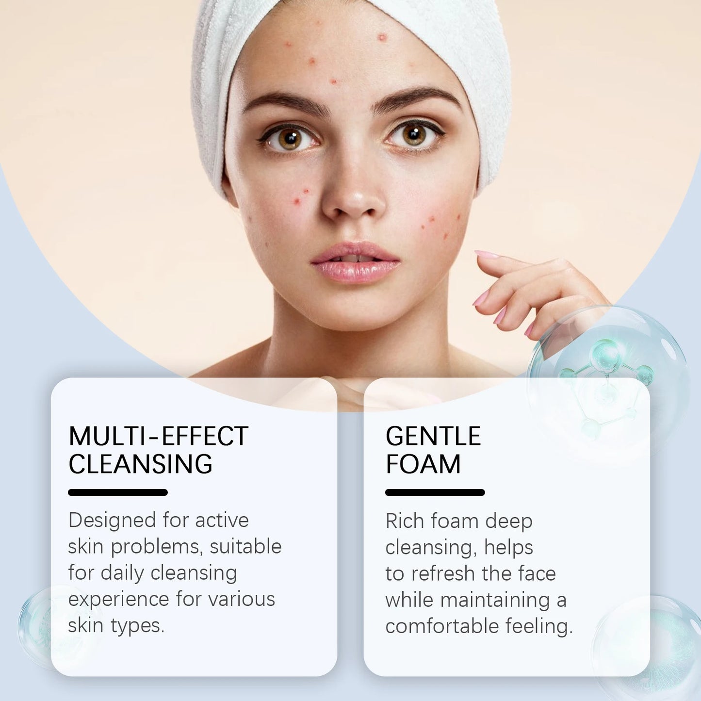 Salicylic Acid Facial Cleanser Acne Treatment Moisturizing Oil Control Skincare Face Wash Cleansing Pore Hydrating Skin Care