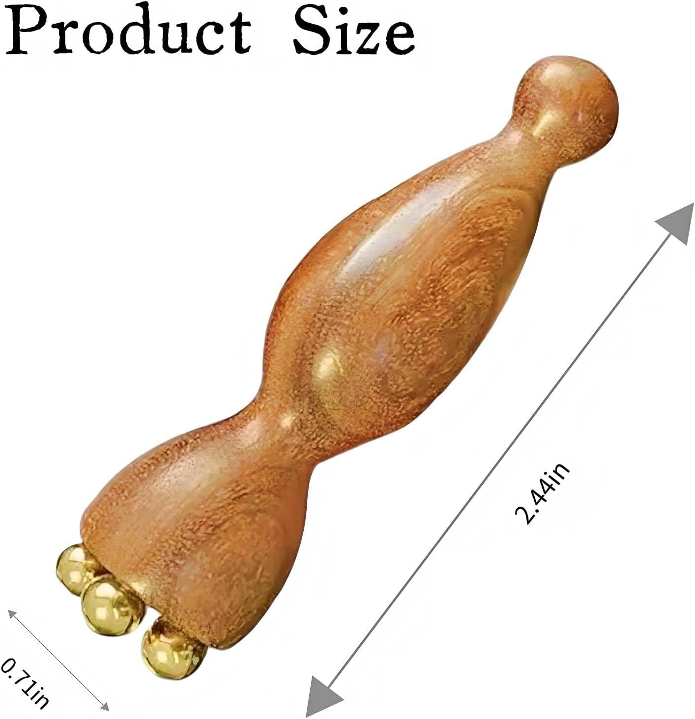 Mini Ice Roller Sandalwood Face Massager | Natural Sandalwood Grip Paired with 5 Copper Beads for Targeted Acupressure, Compact Portable Facial Tool for Face and Eye