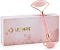 Jade Roller for Face - Rose Quartz Face Roller Skin Care - Stone Facial Roller, Face Massager for Women, Relieve Stress, Remove Wrinkles Eye Puffiness