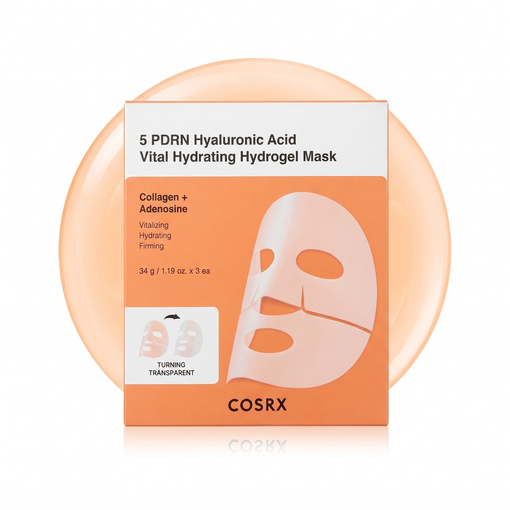 COSRX 5 PDRN Hyaluronic Acid Vital Hydrating Hydrogel Mask 3 Sheets