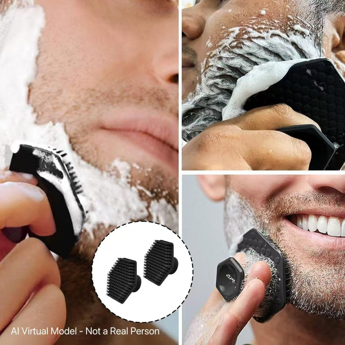 2-Piece Silicone Facial Brush Set for Men and Women