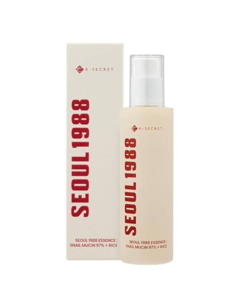 SEOUL 1988 Snail Mucin 97% Essence – Concentrated yet Lightweight Formula Infused with 97% Snail Mucin | Soothing & Fast-Absorbing Facial Serum | Korean Skincare, 100Ml / 3.38 Fl Oz