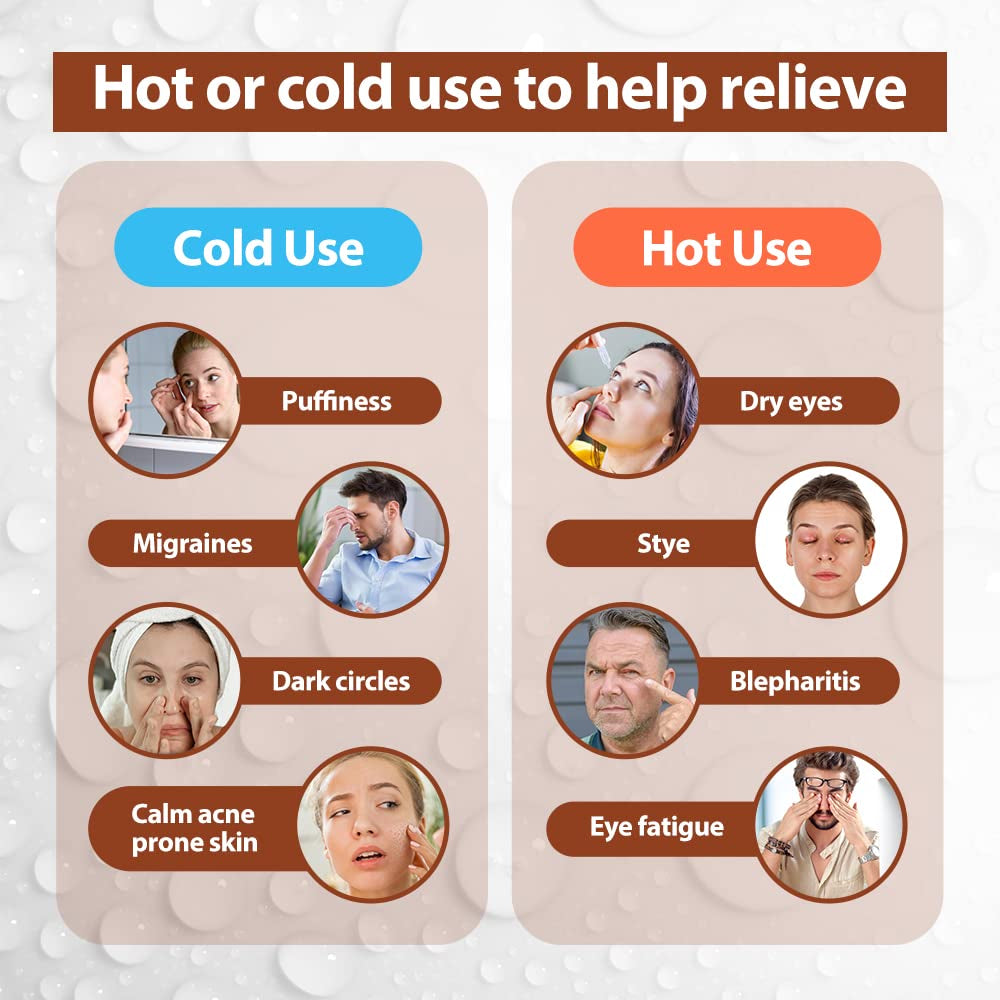 Cooling Eye Mask for after Surgery, Reusable Gel Face Ice Pack, Brown