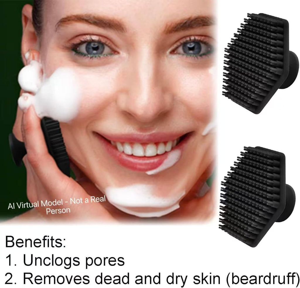 2-Piece Silicone Facial Brush Set for Men and Women