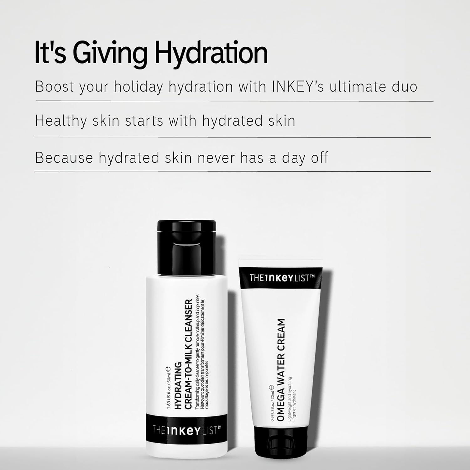 It’S Giving Hydration Gift Set, Hydrating Cream-To-Milk Cleanser + Omega Water Cream Moisturiser, Skincare Duo for Healthy, Glowing Skin, Gift Set for All Skin Types