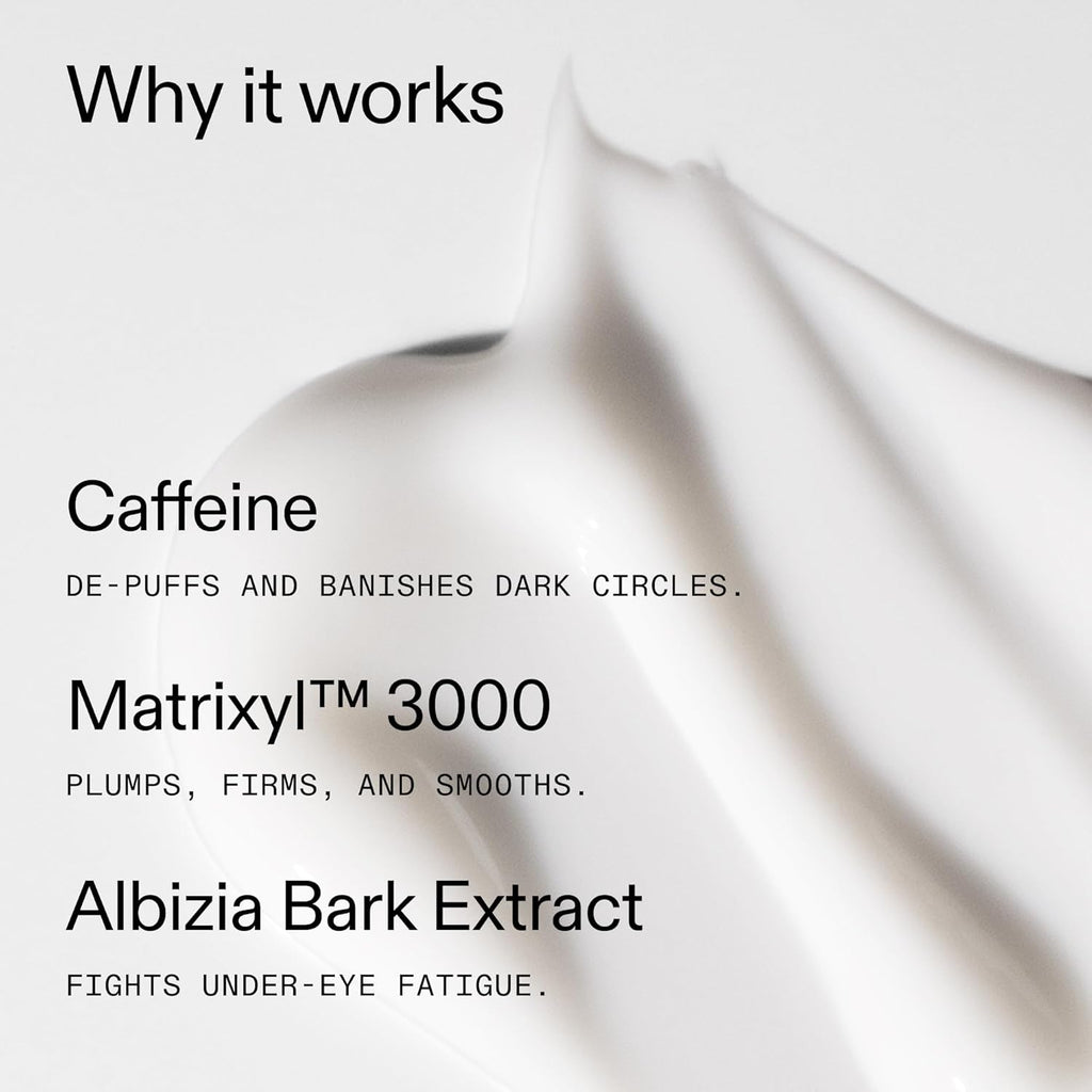 The INKEY List Caffeine Eye Cream, Reduce Eye Puffiness and Dark Circle, Blur Fine Lines, 0.5 Fl Oz | Lightweight Under-Eye Cream with Caffeine and Matrixyl 3000 to Help Reduce Puffiness, Dark Circles and Fine Lines