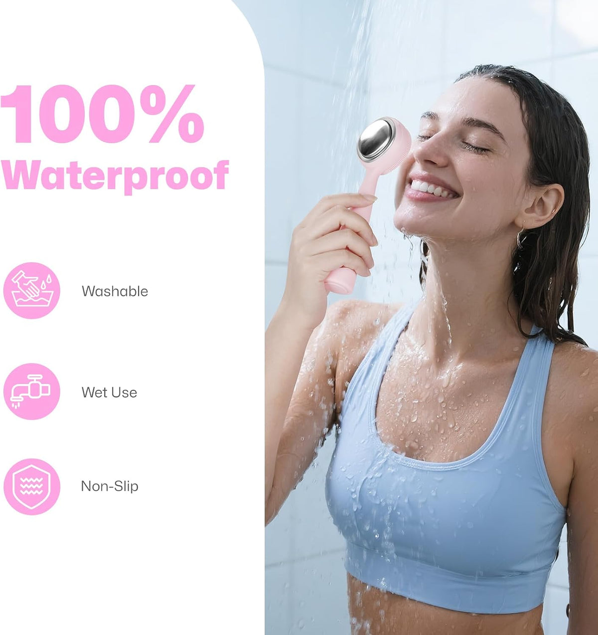 Facial Cleansing Brush with Warming Function & 5 Vibration Speeds