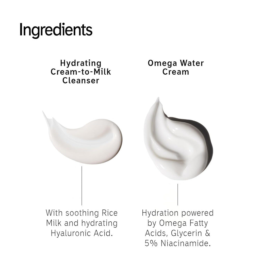 It’S Giving Hydration Gift Set, Hydrating Cream-To-Milk Cleanser + Omega Water Cream Moisturiser, Skincare Duo for Healthy, Glowing Skin, Gift Set for All Skin Types