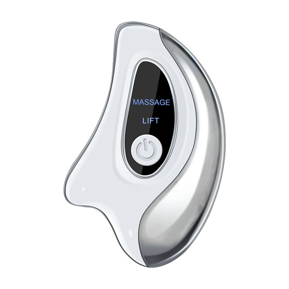 Electric Face Gua Sha Massager Red Blue Light Scraping Board Constant Temperature Hot Compress Anti-Aging Face Lifting