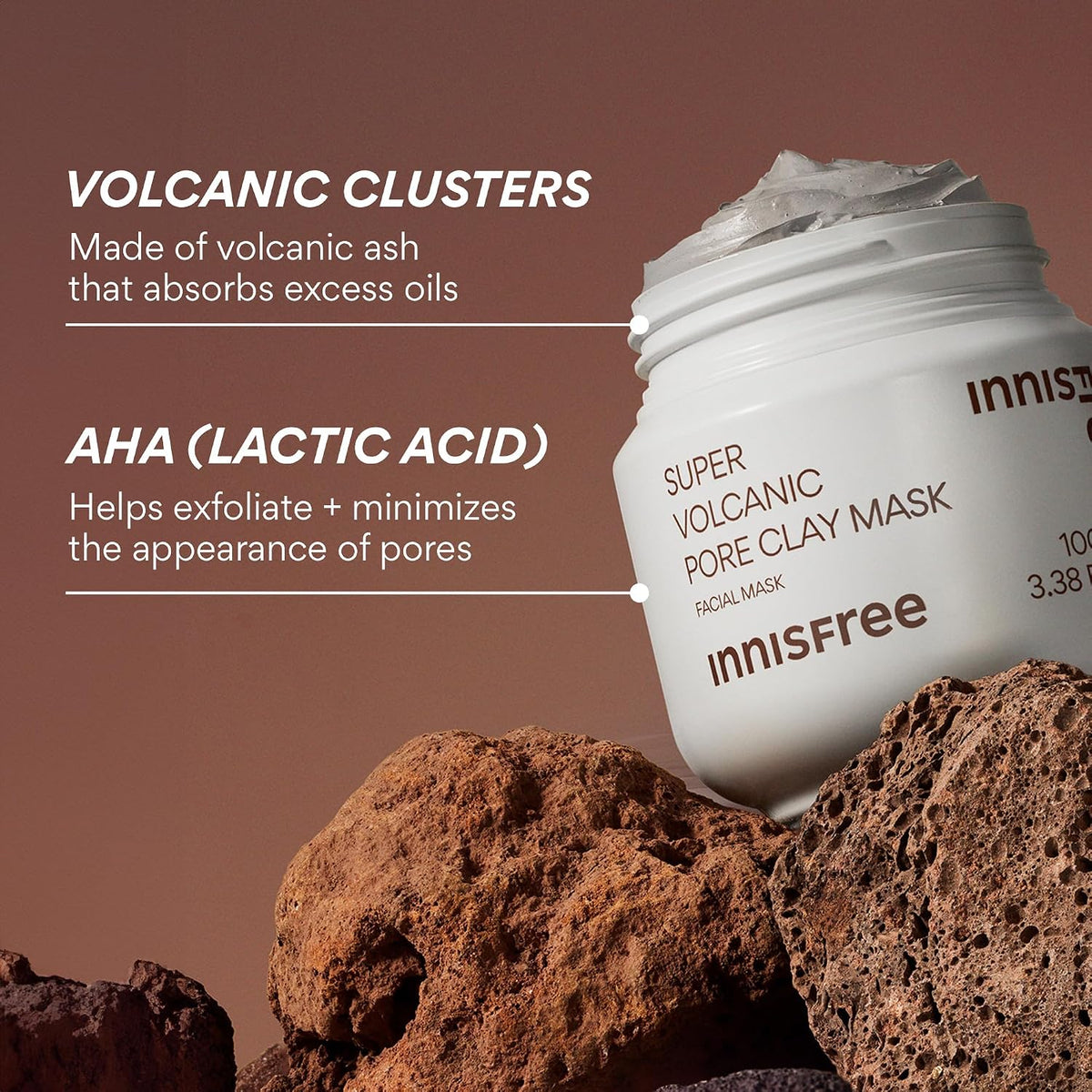Innisfree Super Volcanic Pore Clay Mask | Exfoliating Korean Clay Mask