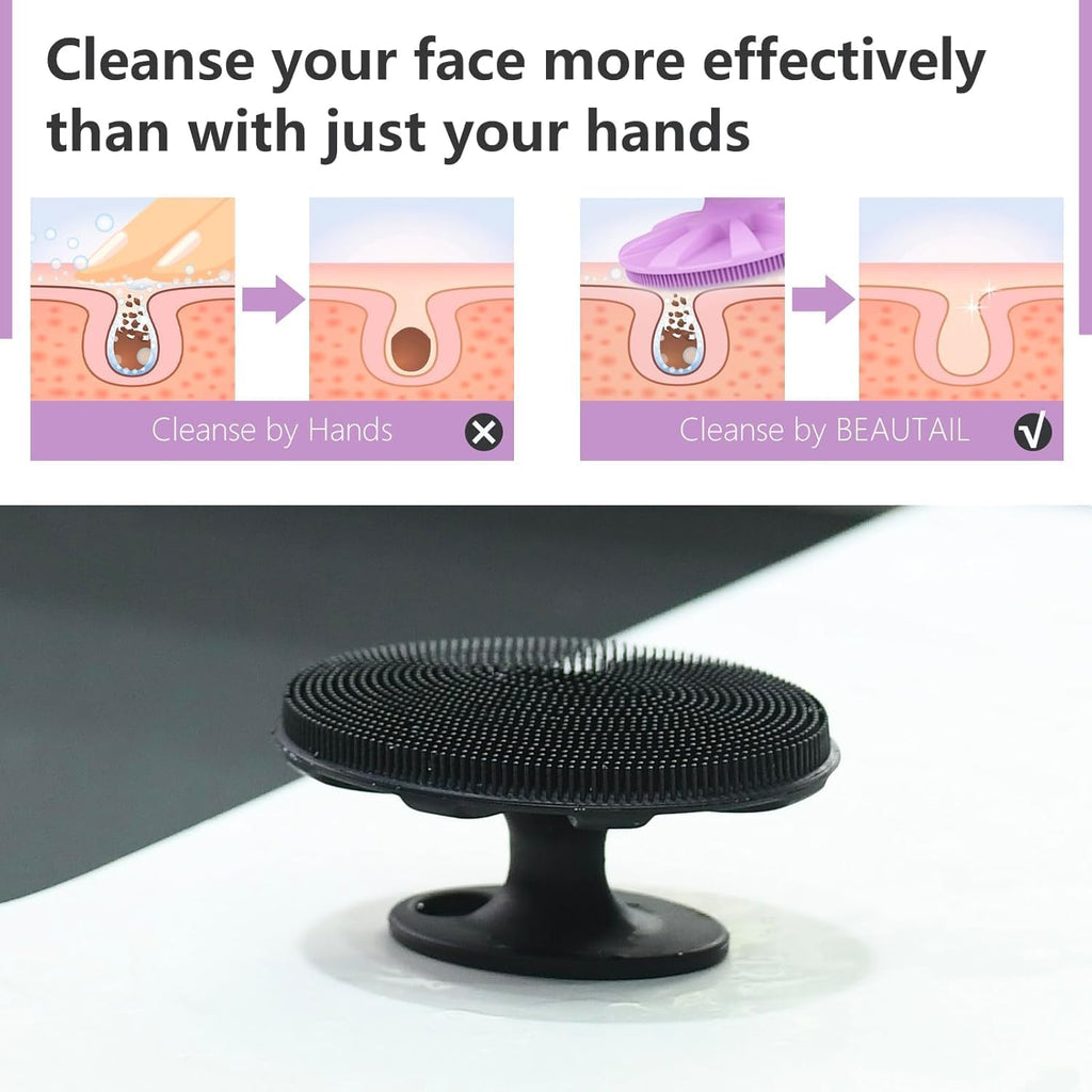2-Piece Silicone Facial Brush Set for Men and Women