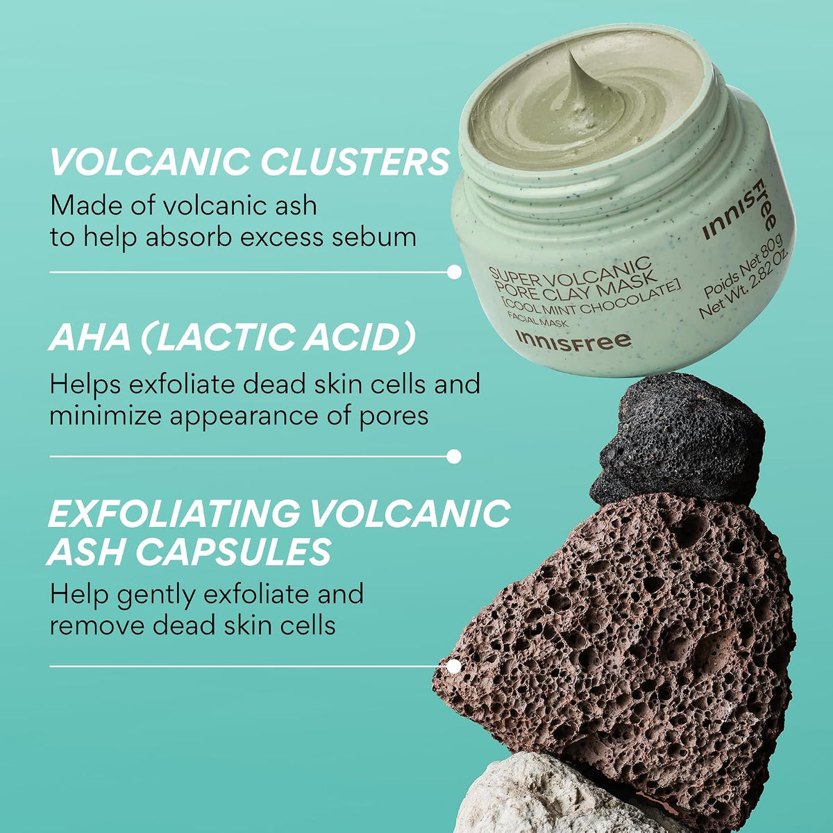 Innisfree Super Volcanic Pore Clay Mask | Exfoliating Korean Clay Mask