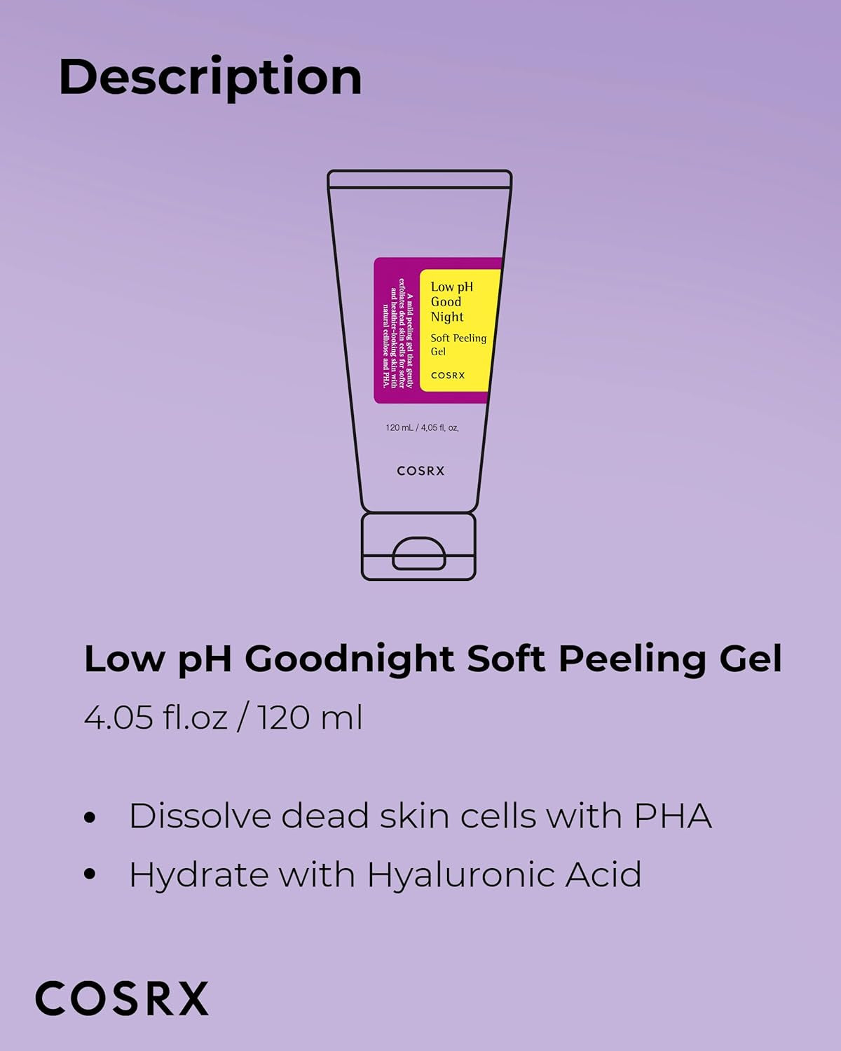 Low Ph Soft Peeling Gel, Korean Gentle Face Scrub, 4.05 Fl Oz | Mildly Exfoliating PHA for Sensitive Skin with Natural Cellulose, Cleansing, Korean Skin Care
