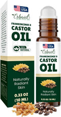 Castor Oil Roll on – Pure Castor Oil & Frankincense Essential Oils for under Eye – Reduces Wrinkles, Dark Circles, Puffiness & Fine Lines – Moisturizing Formula for Thicker Eyelashes & Glowing Skin