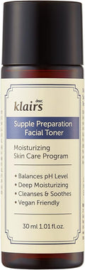 Supple Preparation Facial Toner, Ph Balance, Moisturizer, Korean Skincare, Non-Sticky, for Sensitive Skin Face, K-Beauty, 1.01 Fl Oz