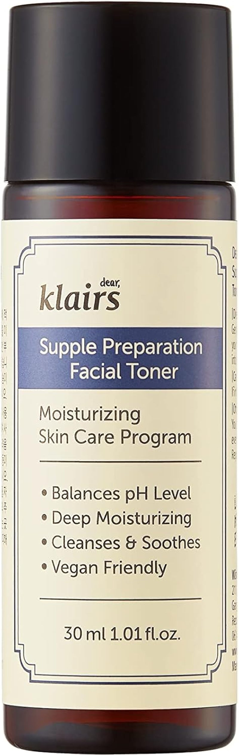Supple Preparation Facial Toner, Ph Balance, Moisturizer, Korean Skincare, Non-Sticky, for Sensitive Skin Face, K-Beauty, 1.01 Fl Oz