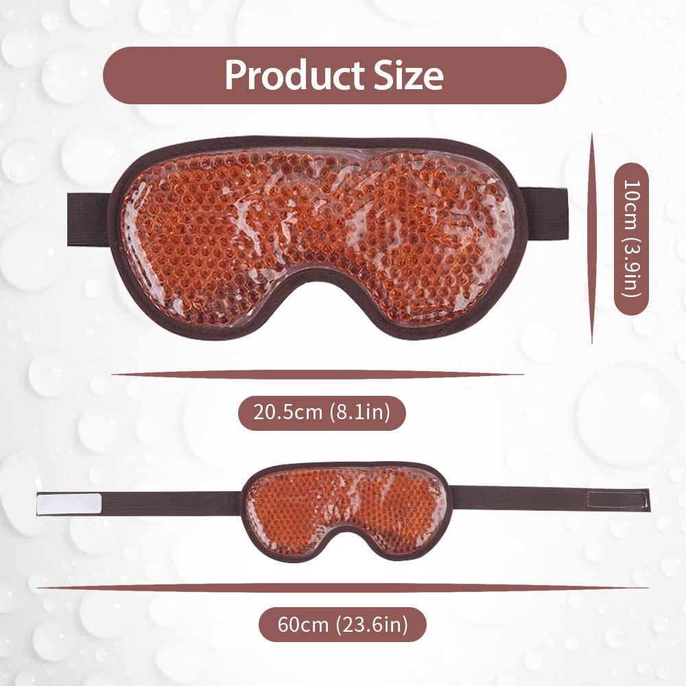 Cooling Eye Mask for after Surgery, Reusable Gel Face Ice Pack, Brown