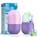 Ice Roller for Face and Eye, Silicone Ice Facial Roller Ice Holder, Face Ice Mold Skin Care, Face Icers Reusable Ice Cube Roller for Shrink Pores anti Wrinkle Reduce Puffiness, Purple