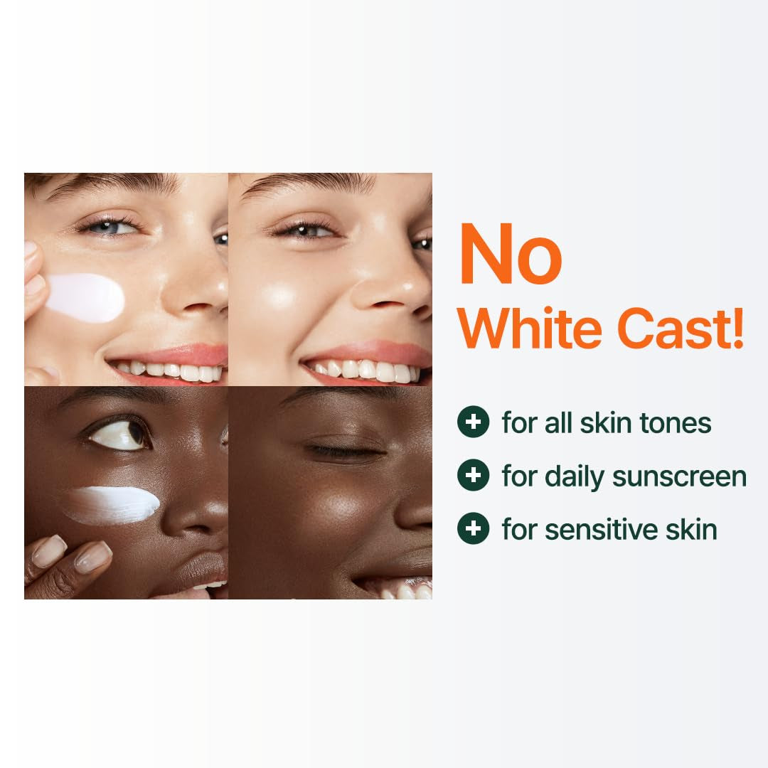 Korean Sunscreen SPF 50 | Lightest Texture, No White Cast, Broad Spectrum UVA/UVB | Oil-Free, Vegan, for All Skin Types | Daily Lightweight Sun Protection, Korean Skincare, 60Ml 2.02 Fl.Oz
