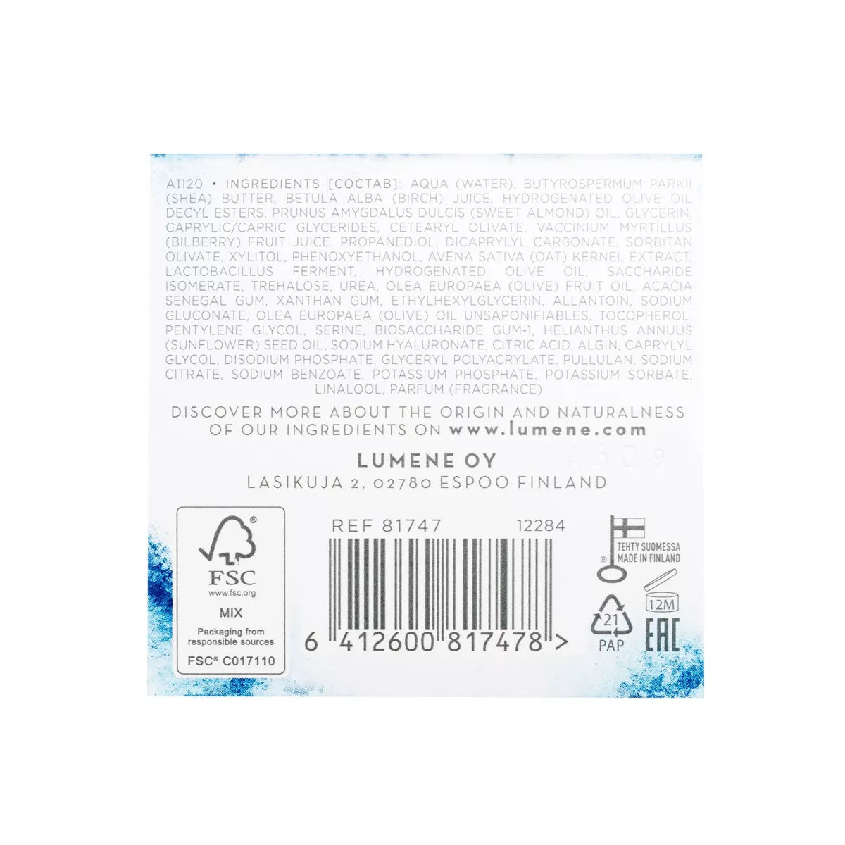 Lumene Lahde Arctic Aqua Foaming Gel Cleanser - 5.1 Fl Oz: Moisturizing, Vegan, Normal Skin