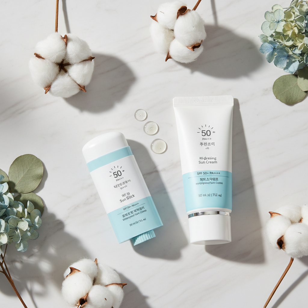 Korean Suncare Dual UV Set | Cotton Airy Sunstick + Bio Watery Suncream | SPF 50