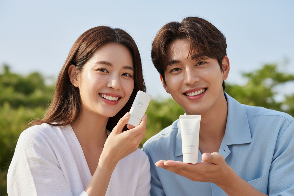 Korean Suncare Dual UV Set - Couple Lifestyle Shot