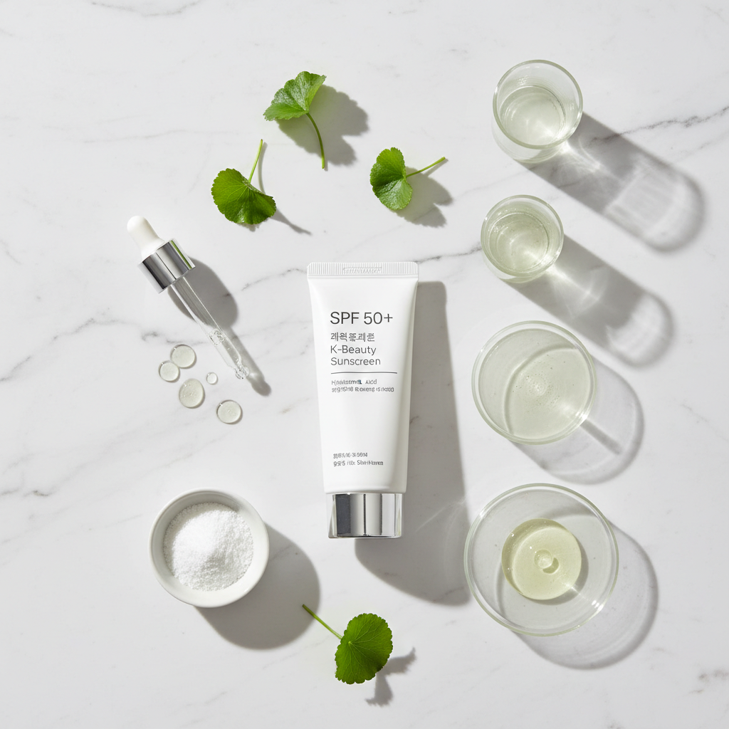 Korean Sunscreen SPF 50+ | Centella & Niacinamide | Tinted, No White Cast | 50ml