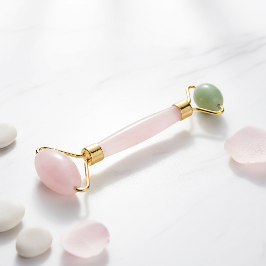 Rose Quartz Facial Roller – Stone Face Massager